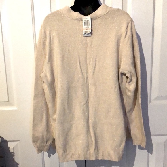 🔴 CLEARANCE🔖 NWT CHARTER CLUB CREAM 100% COTTON V-NECK TOGGLE HENLEY SWEATER 2X - Picture 3 of 10